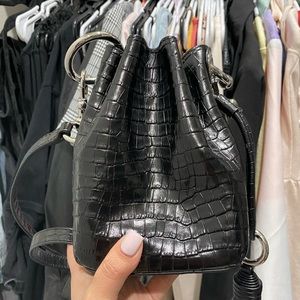 Rebecca Minkoff black crocodile leather crossbody